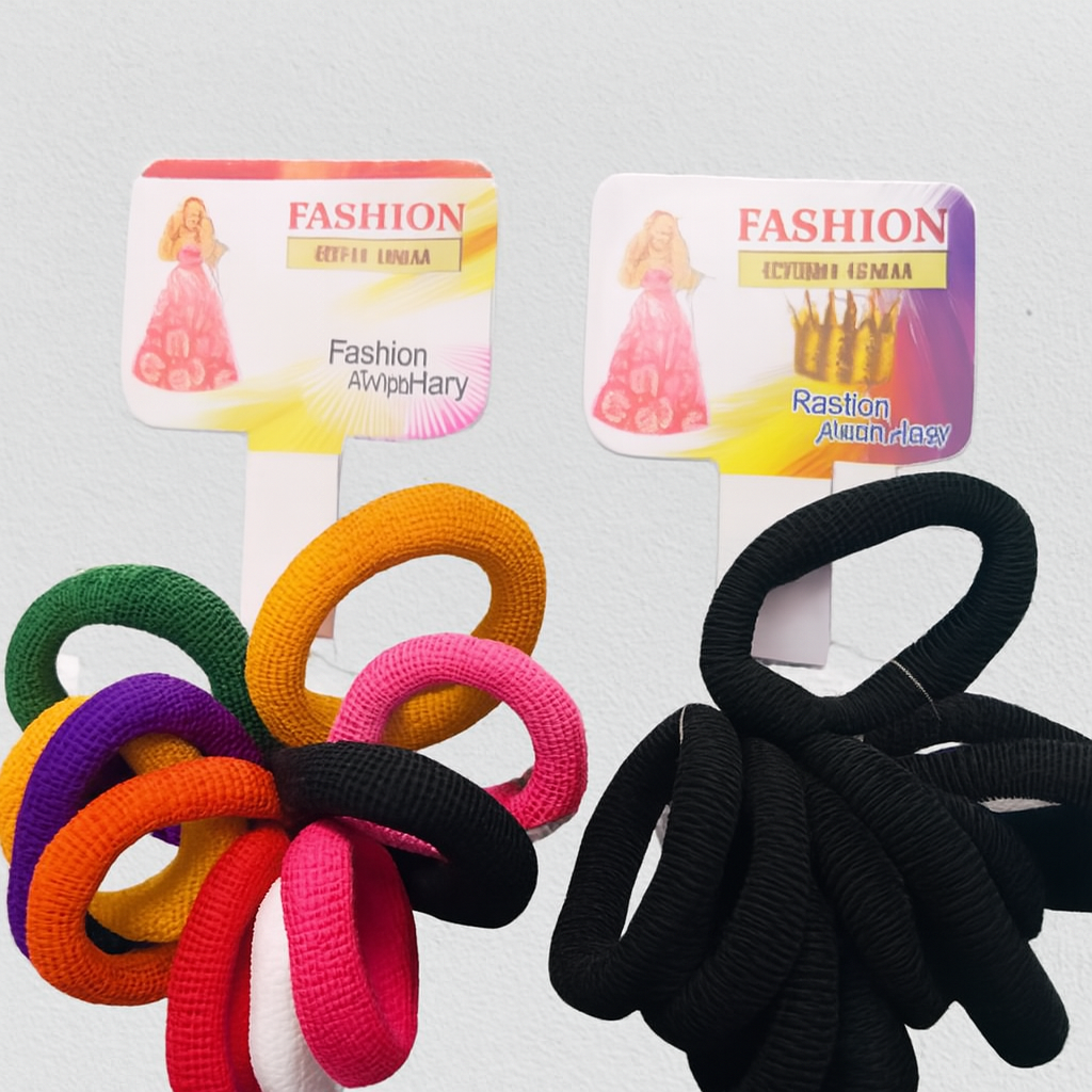 Pack Of 8 Hair Poni Set – Durable And Stylish Black And Multicolor Hair Bands For Women And Girls – Strong Elastic, Comfortable, And Everyday Use - Image 3