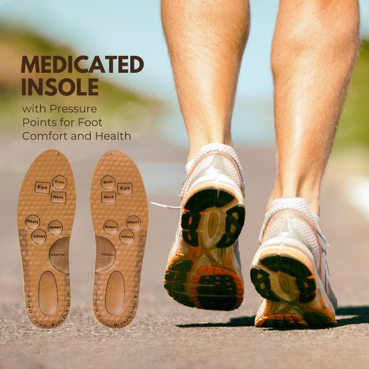 Medicated Insoles with Pressure Points – Shock Absorbing, Sweat-Absorbing, Arch Support Orthotic Insoles for Men & Women - Image 3