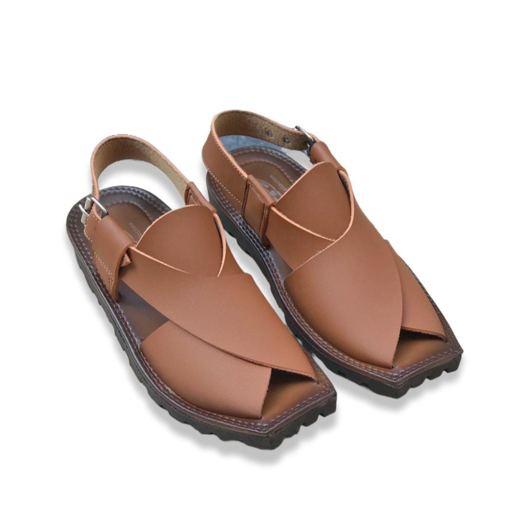 M.K SOFT - Men's Sandals on Synthetic Material - Synthetic Peshawari Sandals for men (Mustard) - Image 2