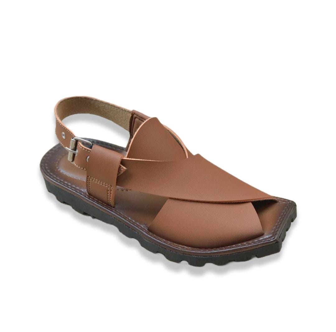 M.K SOFT - Men's Sandals on Synthetic Material - Synthetic Peshawari Sandals for men (Mustard)