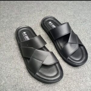 Men's Light Weight House Slippers - Comfortable Raxine (Black Color)