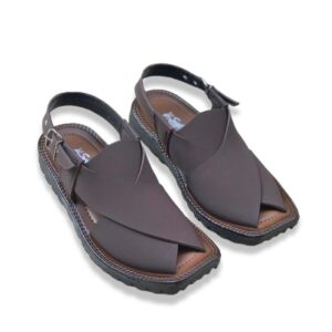 M.K SOFT - Men's Sandals on Synthetic Material - Synthetic Peshawari Sandals for men (Brown)