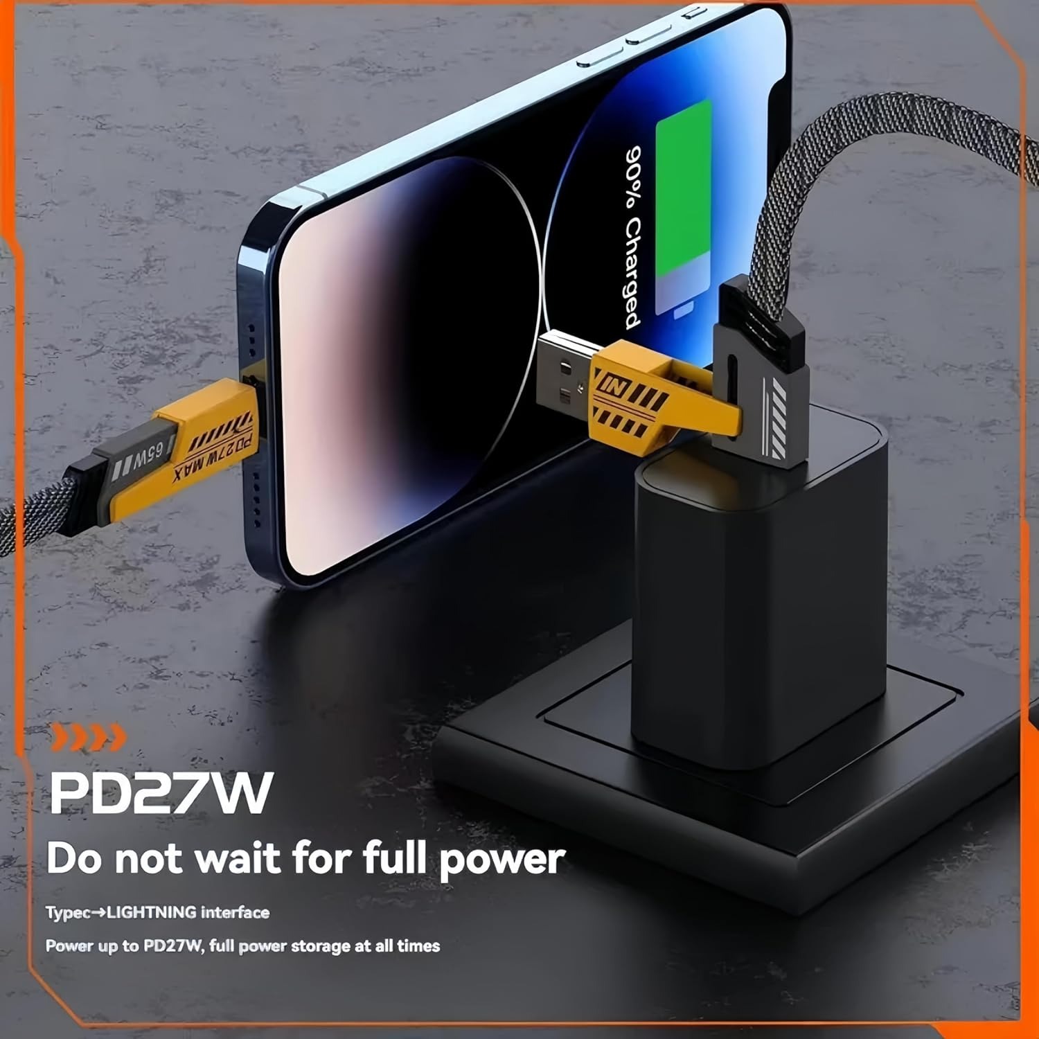 4-in-1 Multi USB Charging Cable – Fast PD Charger Cord for iPhone, iPad, Samsung & MacBook (Type-C & iPhone Compatible) (Without Box) - Image 4