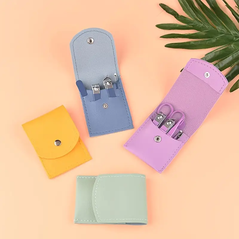 4-in-1 Professional Manicure Set – Stainless Steel Nail Care Kit with Nail Clippers, Nail File & Dead Skin Fork (Random Color) - Image 3