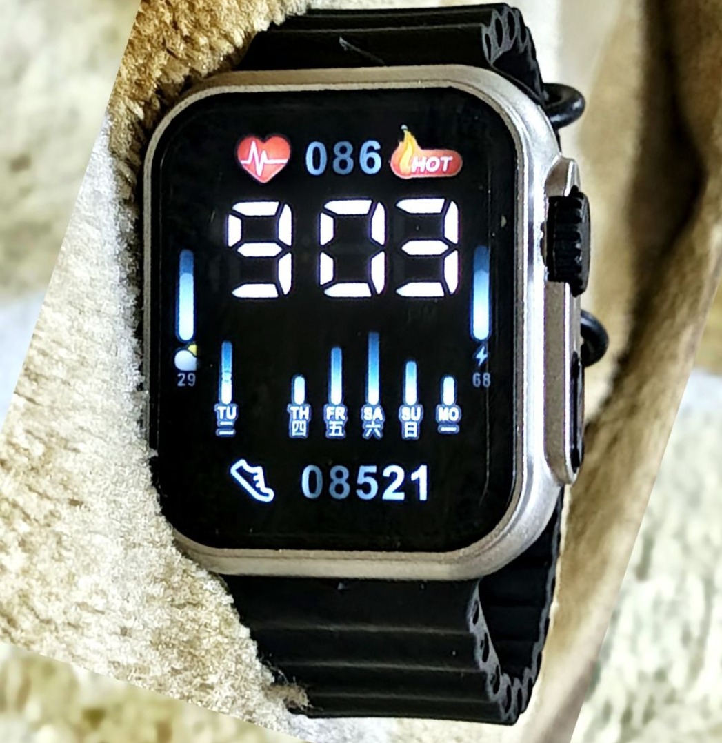 Black Stylish LED Digital Watch – Cell Operated Wrist Watch with Bright Display, Lightweight & Trendy Design for Men & Women – Non Waterproof (Without Box)