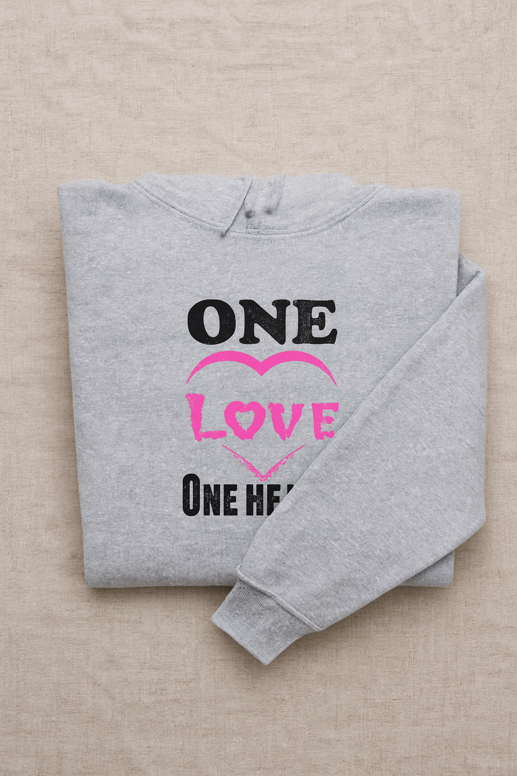 New Summer Collection Full Grey Hoodie one love one heart Printed For girl And Boys - Image 4