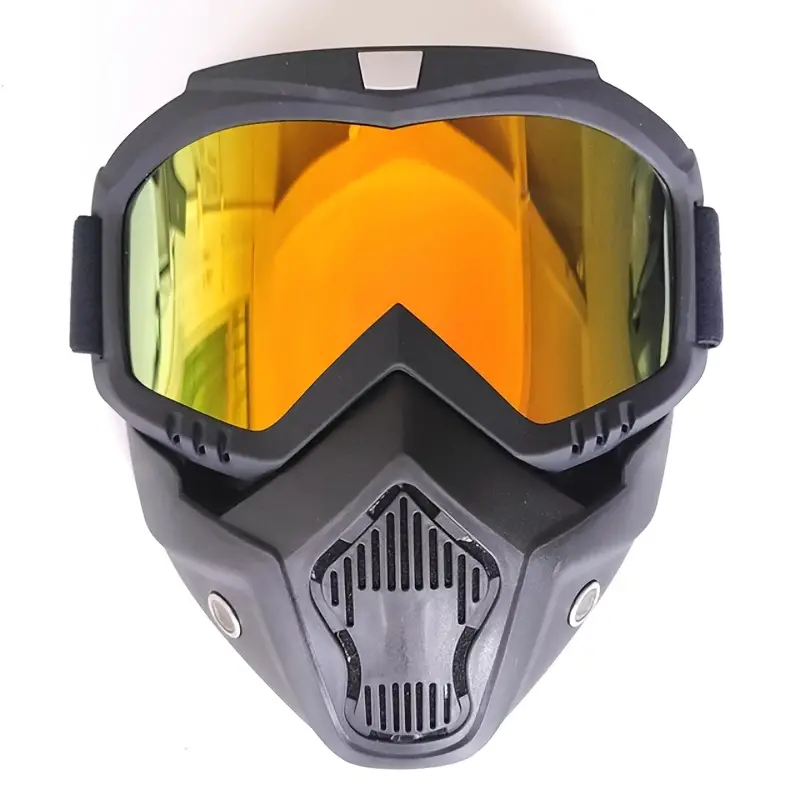 (NW000393) Motorcycle Goggles with Removable Full Face Mask Riding Glasses Dirt Bike ATV Motocross Detachable Eyewear (Random glass Shade) - Image 2