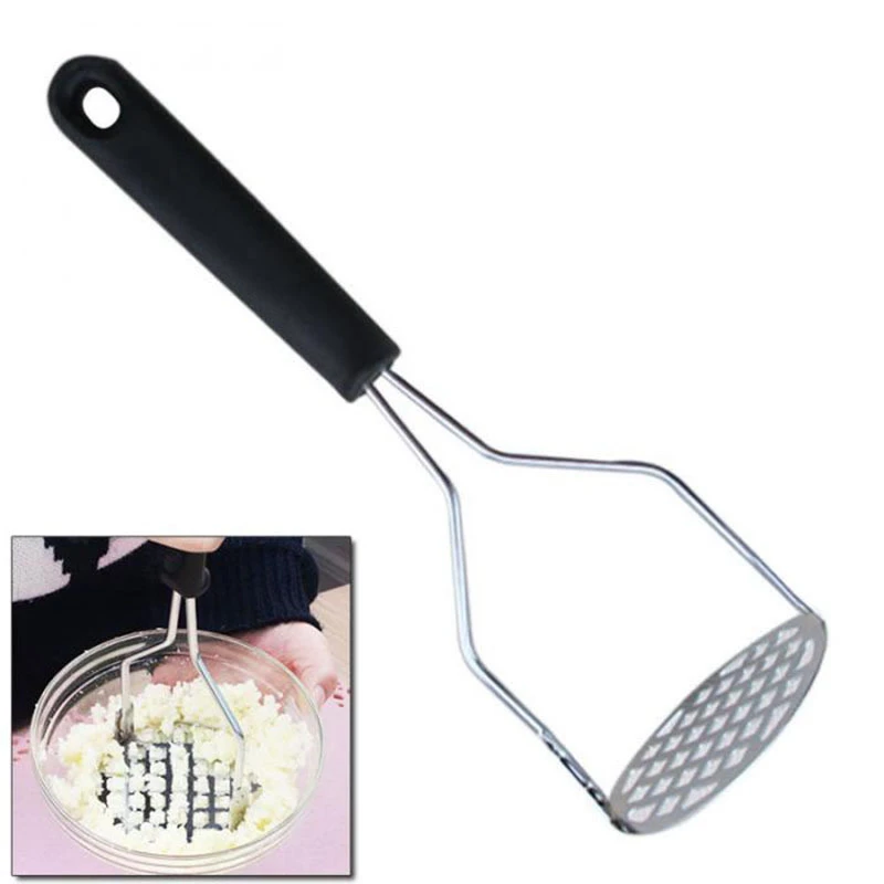 Potato Masher Stainless Steel Manual Kitchen Vegetable Ricer Fruit Banana Egg Crusher Tool - Random Color - Image 2