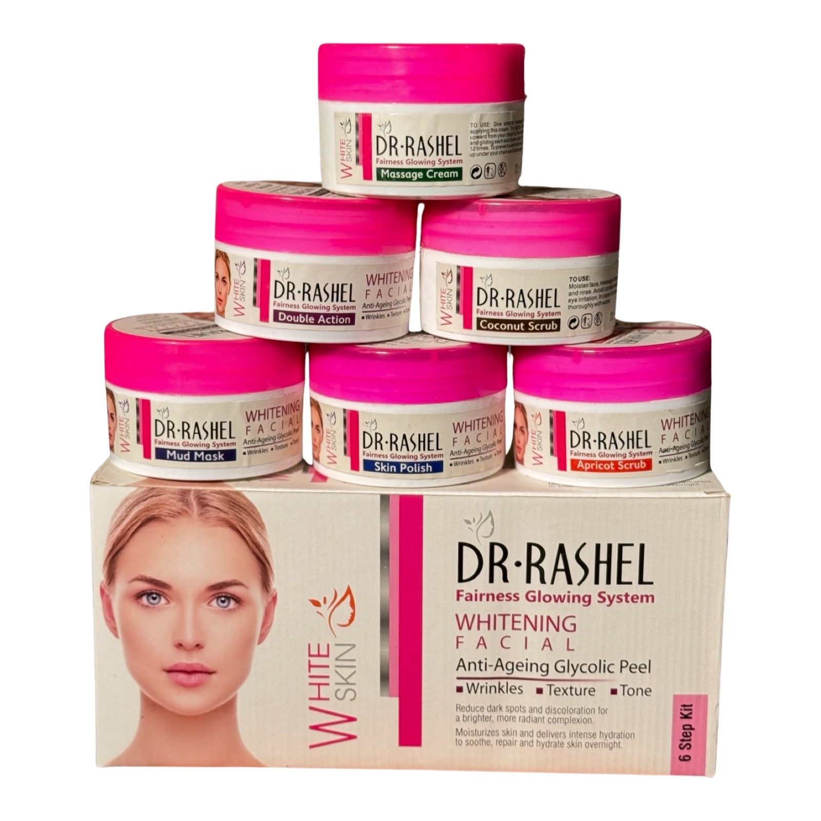 Dr.RASHEL Whitening Facial Kit 6 in 1 – Complete Skin Brightening & Care Set - Image 3