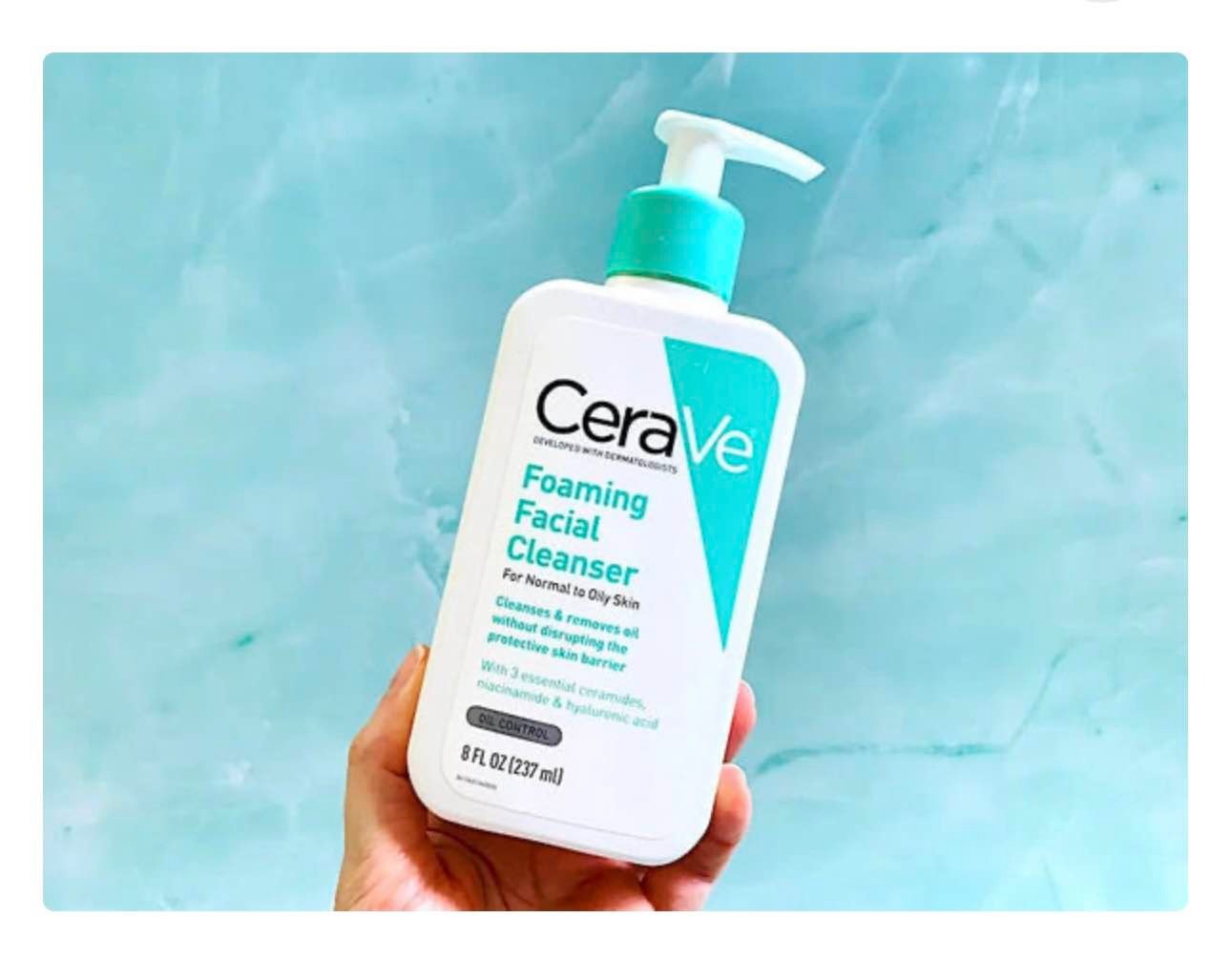 CeraVe Foaming Facial Cleanser for Normal to Oily Skin – Oil Control with Ceramides, Niacinamide & Hyaluronic Acid, 237ml - Image 4