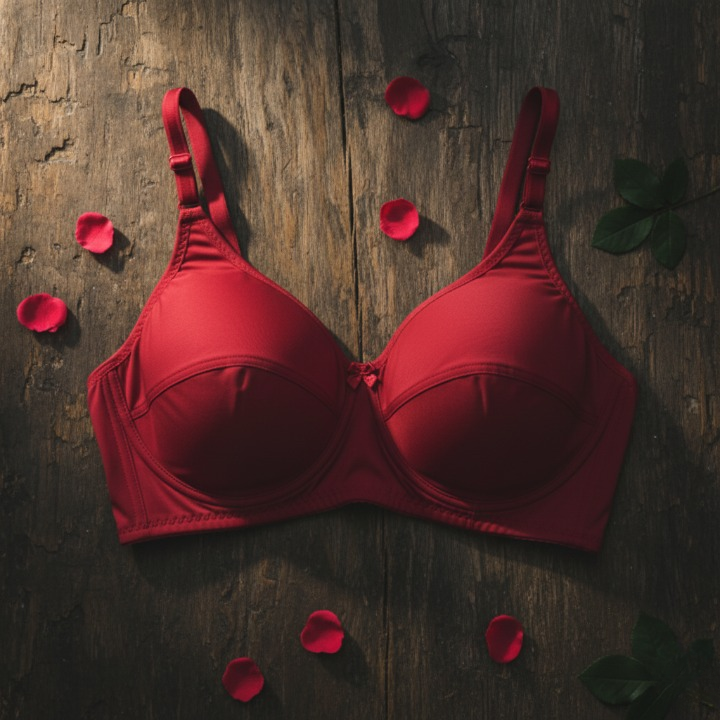 Plan Jersey Bra – Comfortable Everyday Women’s Bra | Soft Fabric, Perfect Fit, Maroon Color - Image 2