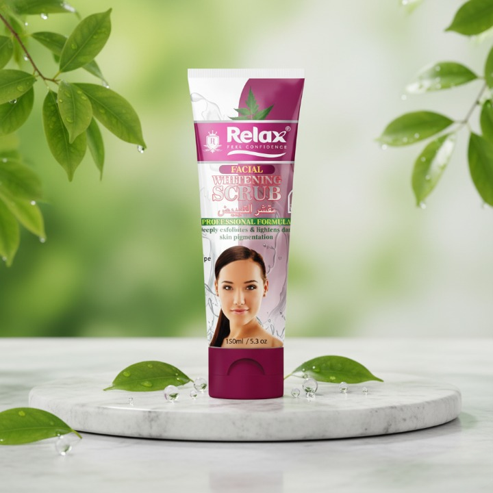 Relax Facial Whitening Scrub – Original Quality Brightening Exfoliator for Clear, Smooth & Radiant Skin (150ml) - Image 4