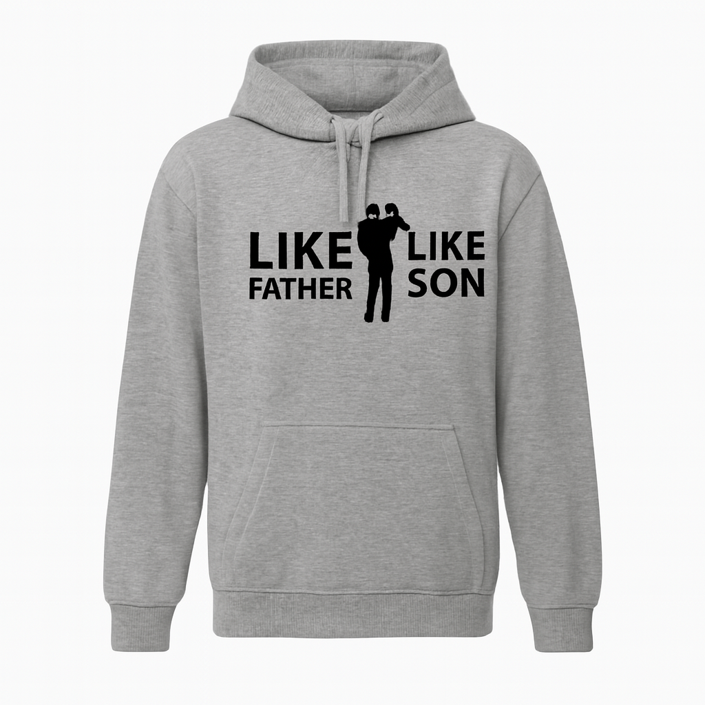 New Summer Collection Full Grey Hoodie Father And Son Printed For Men And Boys - Image 2