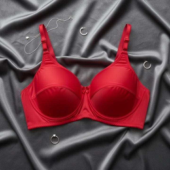 Plan Jersey Bra – Comfortable Everyday Women’s Bra | Soft Fabric, Perfect Fit, Red Color - Image 3