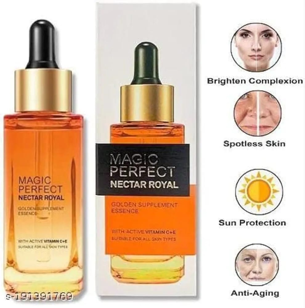 Maliao Magic Perfect Nectar Royal Vitamin C+E Serum – Restores Glow & Nourishes Dry, Dull Skin, 30ml - Image 2
