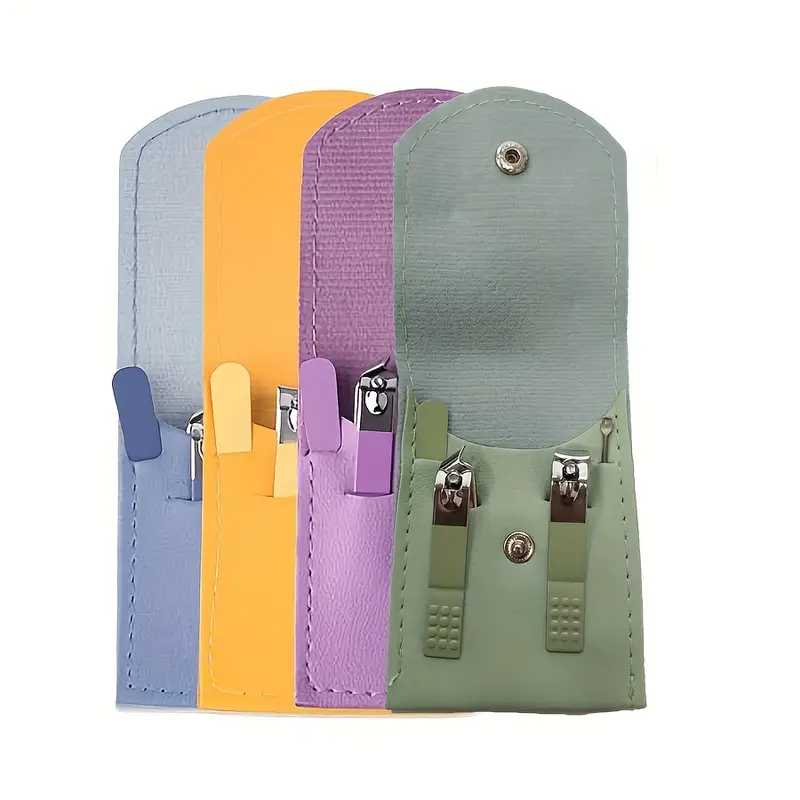 4-in-1 Professional Manicure Set – Stainless Steel Nail Care Kit with Nail Clippers, Nail File & Dead Skin Fork (Random Color) - Image 2