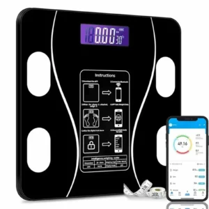 Smart Wireless Bluetooth Digital Weight Scale – Max 180kg, Precision D=50g, Body Weight Monitoring