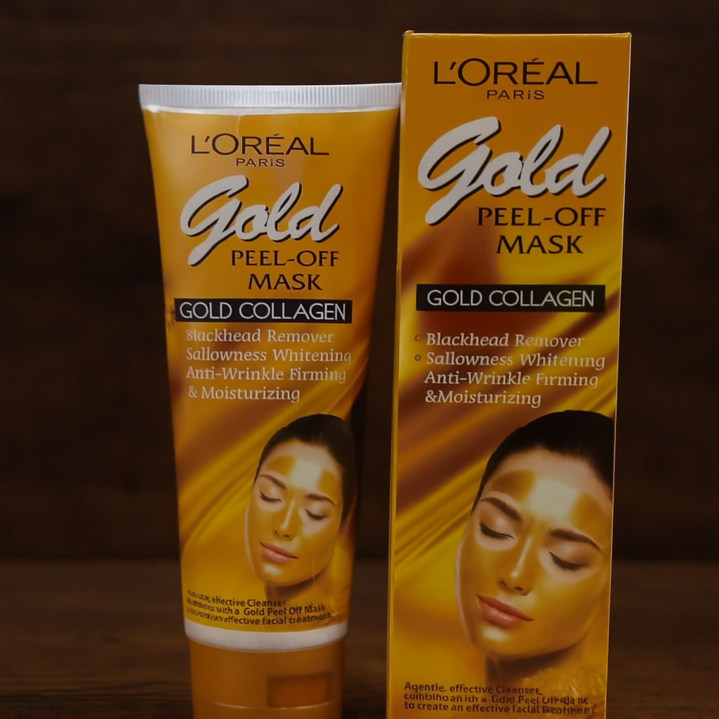 L’Oréal Paris Gold Peel-Off Mask – Gold Collagen Blackhead Remover, Whitening & Anti-Wrinkle Firming Face Mask (100ml) - Image 4