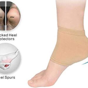 Moisturizing Silicone Gel Heel Socks – Metatarsal Sleeve Cushions for Runners, Bone Spur & Foot Pain Relief (1 Pair)