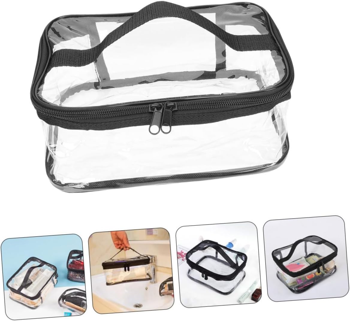 Clear Travel Makeup Bag – Waterproof, Portable, and Stylish Organizer for Cosmetics & Toiletries - Transparent Clear Cosmetic Bag, Portable Toiletry Bag, Zipper Organizer, Transparent Travel Makeup Pouch - Random Color - Image 5