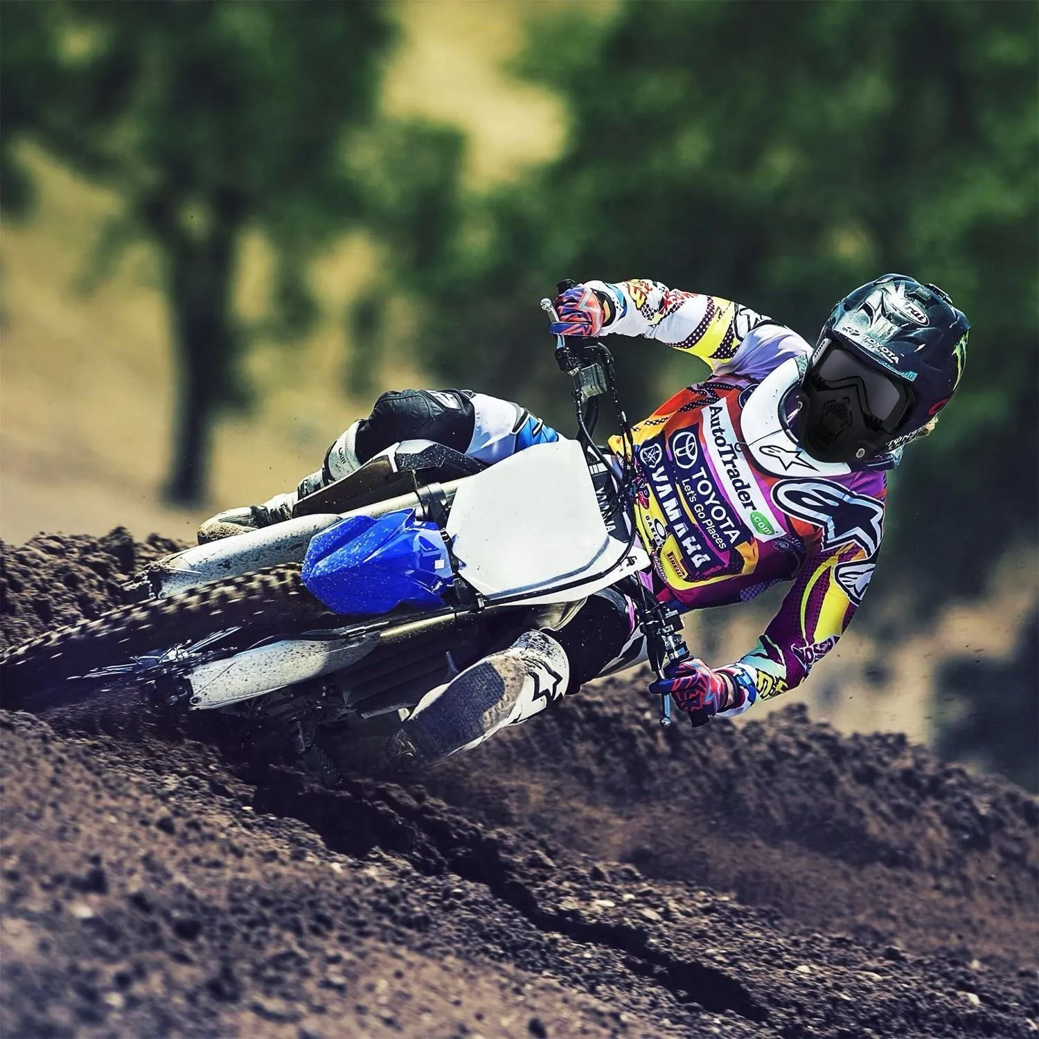 (NW000393) Motorcycle Goggles with Removable Full Face Mask Riding Glasses Dirt Bike ATV Motocross Detachable Eyewear (Random glass Shade)