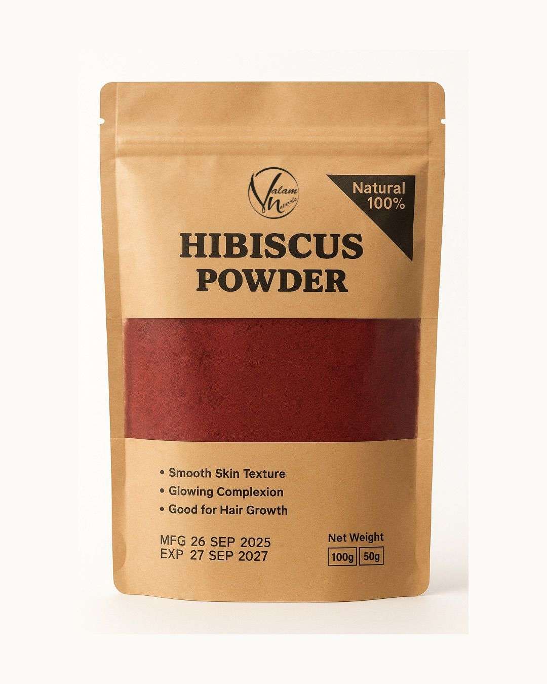 Hibiscus Flower Powder 100% Pure And Natural | Organic Herbal Powder For Skin Glow, Hair Growth, Detox And Anti-Aging Care