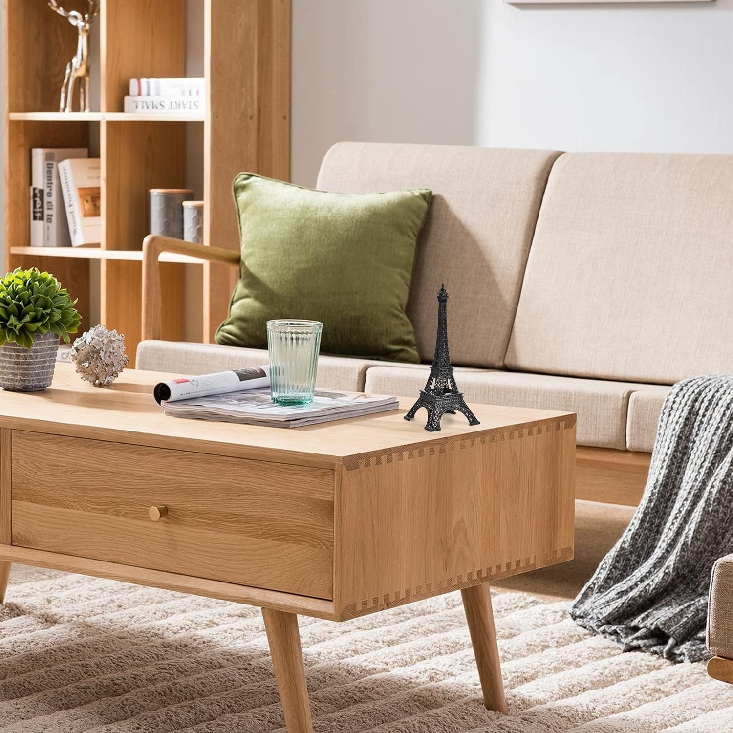 7-Inch Eiffel Tower Statue Home Decor | Bronze Alloy Metal Paris Landmark Model for Desk, Shelf & Gift - Image 4