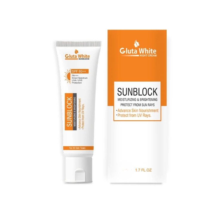 Gluta White Sunblock – Whitening & UV Protection Sunscreen for All Skin Types
