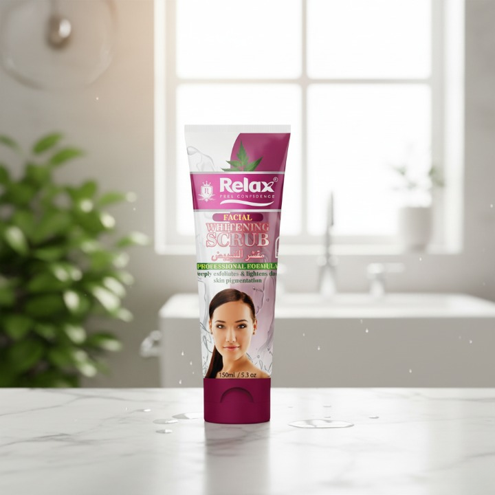 Relax Facial Whitening Scrub – Original Quality Brightening Exfoliator for Clear, Smooth & Radiant Skin (150ml) - Image 3