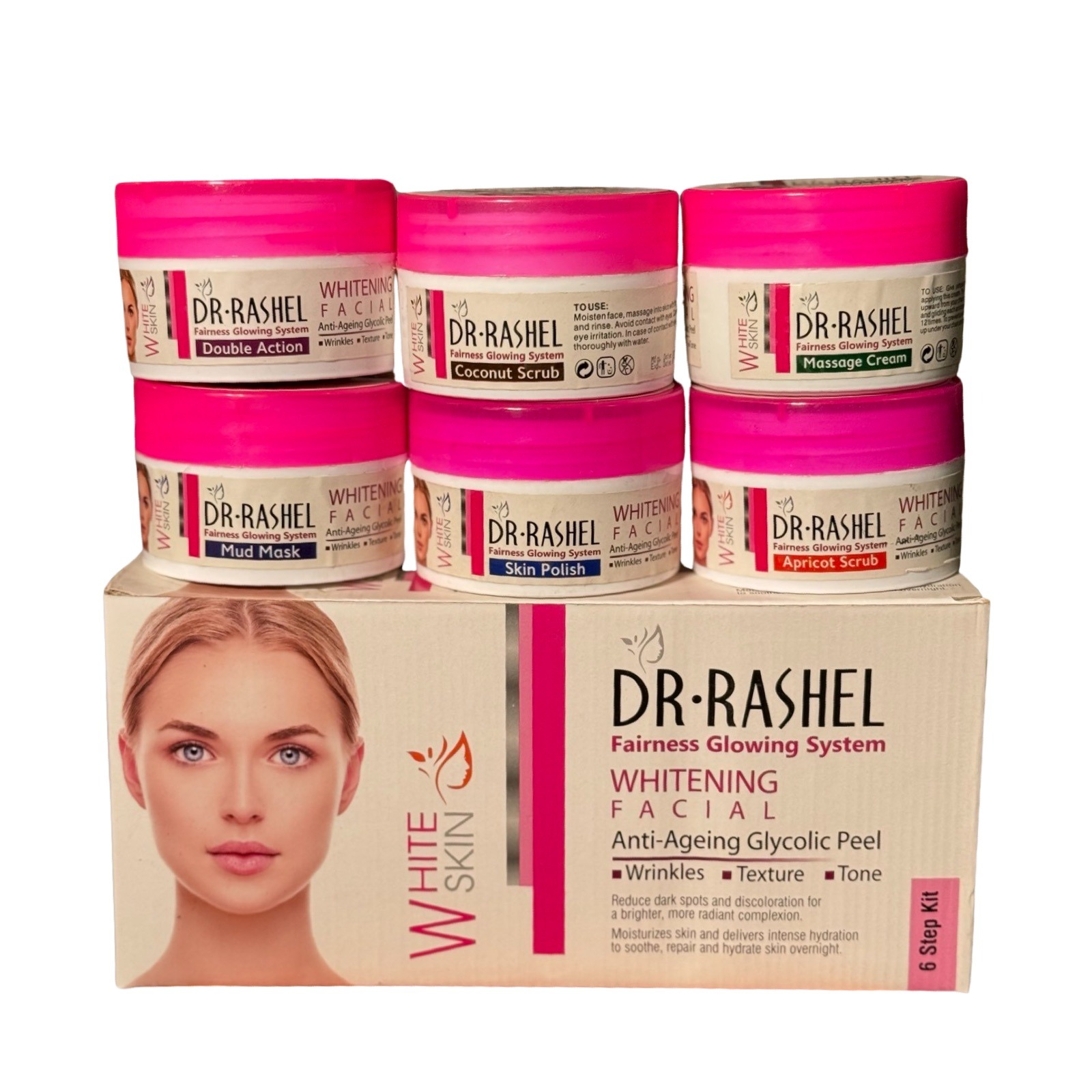 Dr.RASHEL Whitening Facial Kit 6 in 1 – Complete Skin Brightening & Care Set - Image 2