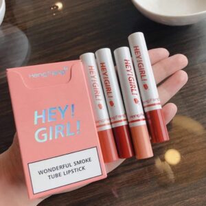 4-in-1 Trending Lipstick Set – Cigarette-Shaped Matte Lipsticks, Long-Lasting, Easy to Apply, Non-Sticky & Fade-Resistant Lip Gloss for Makeup Lovers