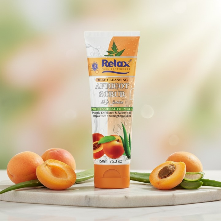 Relax Apricot Scrub – Original Quality Exfoliating Face Scrub for Deep Cleansing, Smooth, Clear & Naturally Radiant Skin (150ml) - Image 5