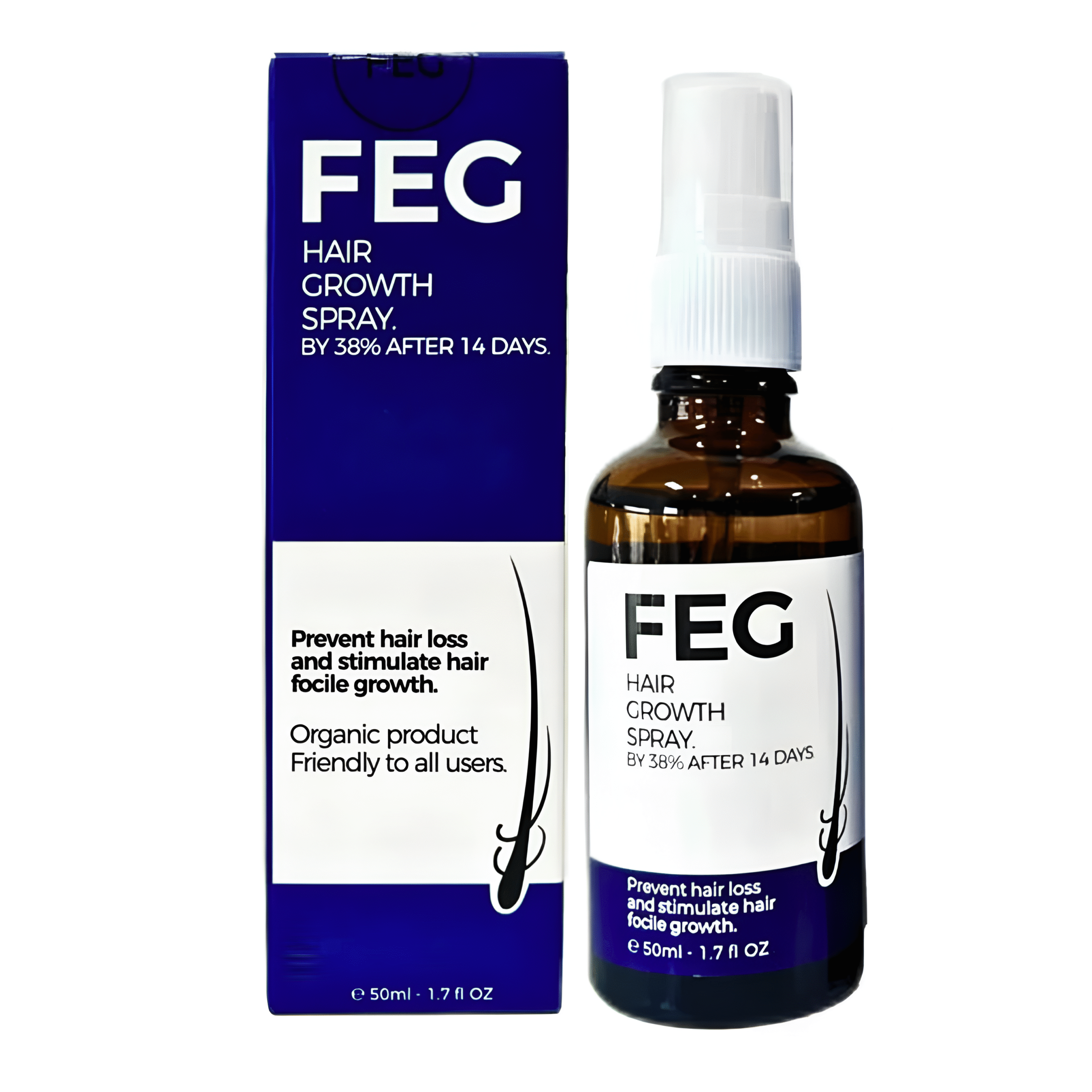 FEG PLUS Hair & Beard Regrowth Spray 50ml – Anti Hair Loss Formula with Minoxidil, Redensyl & Natural Extracts - Image 2