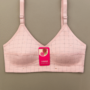 Jersey Print Bra – Comfortable Everyday Wear (Pink)