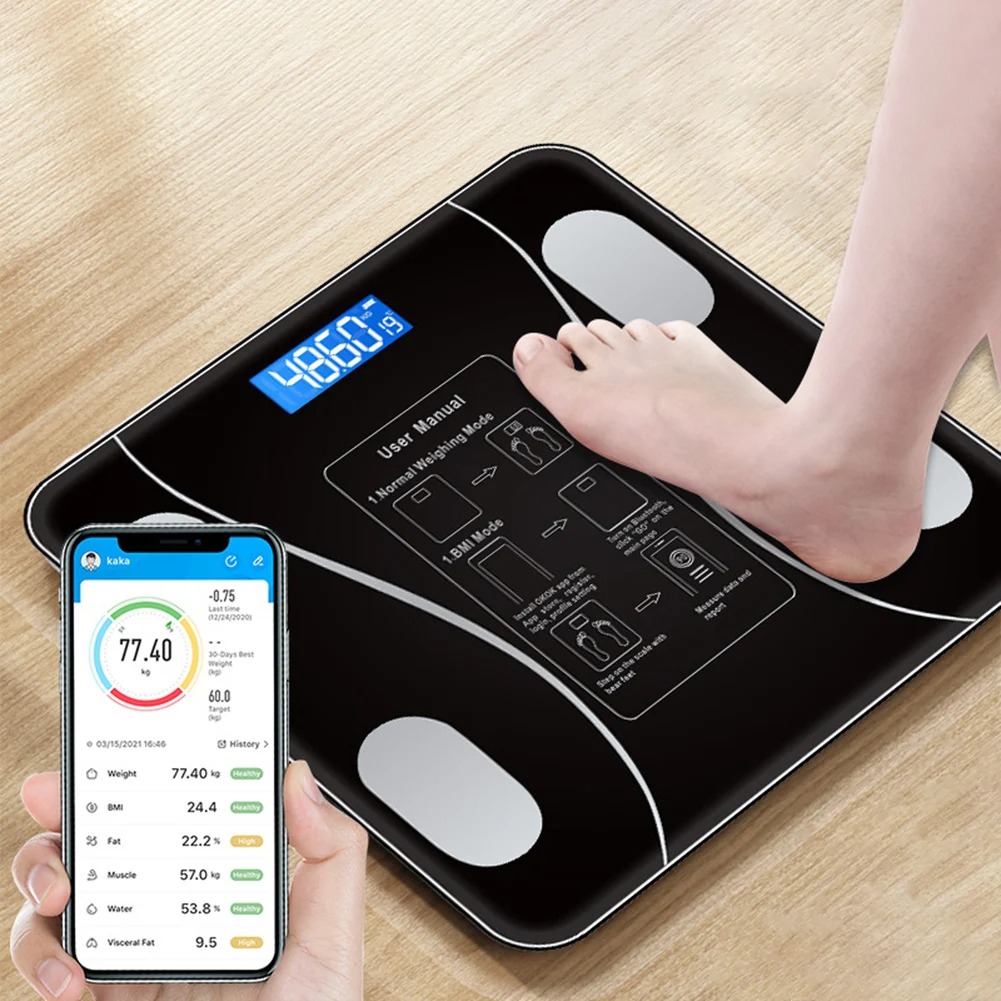 Smart Wireless Bluetooth Digital Weight Scale – Max 180kg, Precision D=50g, Body Weight Monitoring - Image 5