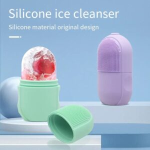 Cooling Ice Roller with Scrub – Facial Massage & Cleansing Ice Cube Lattice for Healthy, Glowing Skin (Random Color)