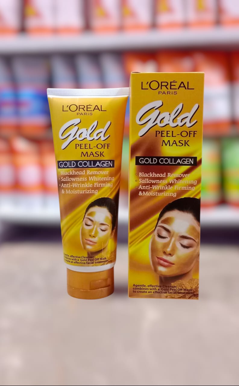 L’Oréal Paris Gold Peel-Off Mask – Gold Collagen Blackhead Remover, Whitening & Anti-Wrinkle Firming Face Mask (100ml)