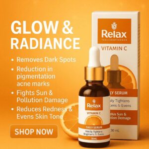Relax Vitamin C Daily Face Serum – Brightening, Anti-Aging & Hydrating Formula for Healthy Radiant Skin (30ml)