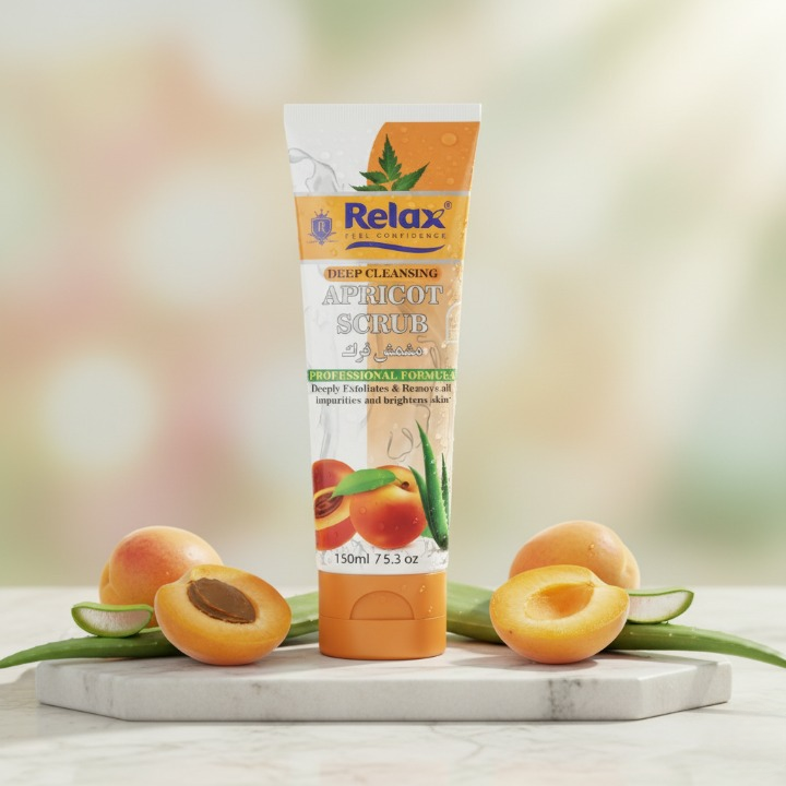 Relax Apricot Scrub – Original Quality Exfoliating Face Scrub for Deep Cleansing, Smooth, Clear & Naturally Radiant Skin (150ml)