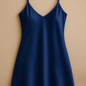 Black Satin Slip Dress – Sleeveless Camisole with Adjustable Thin Straps | Free Size