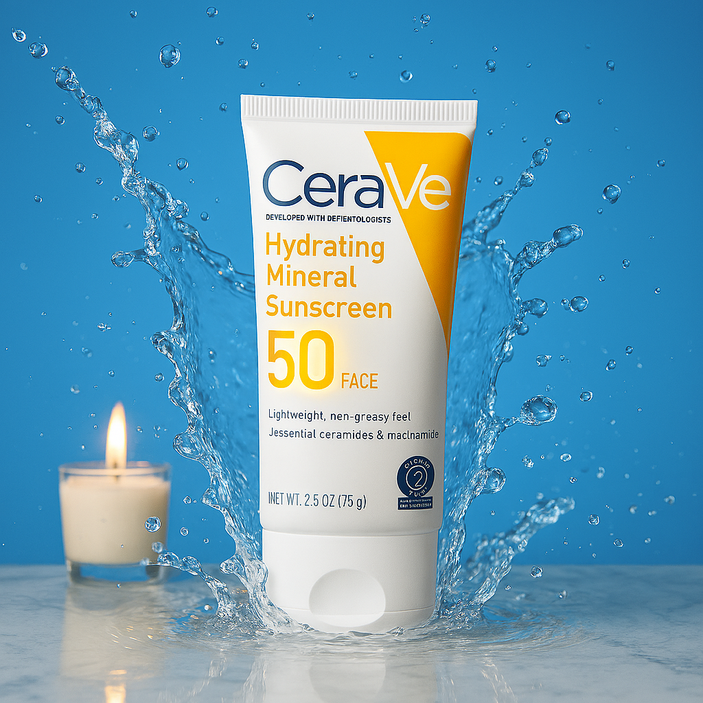 CeraVe Skincare Set – Night Cream, Retinol Serum, Acne Foaming Cream Cleanser, and Hydrating Mineral Sunscreen SPF 50 – Dermatologist Developed - Image 2