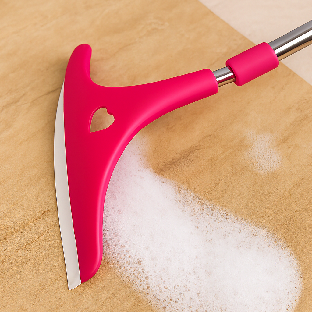 Stainless Steel Glass Wiper with Retractable Handle – Window & Glass Cleaning Scraper (Random color)