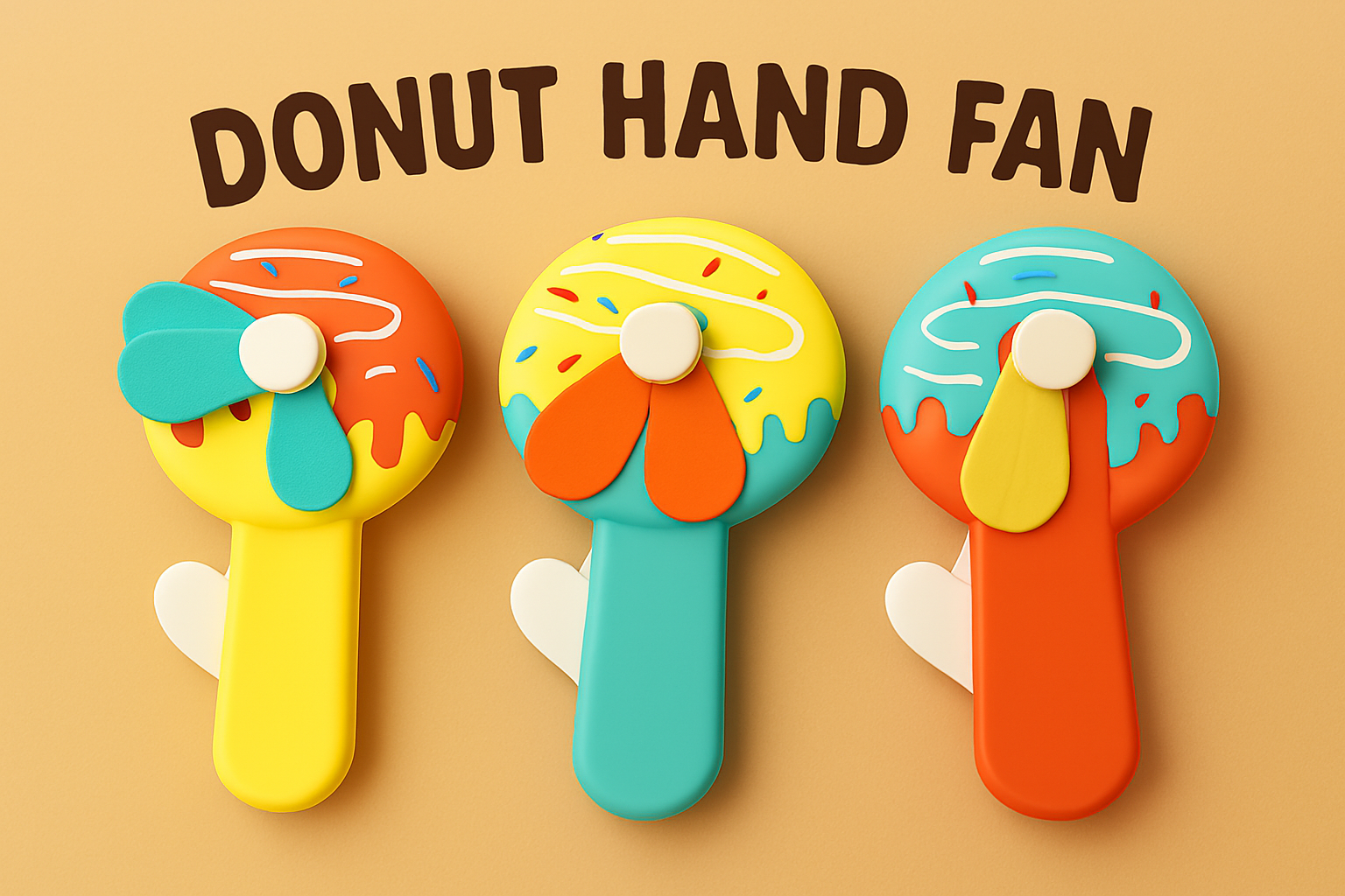 Handheld Donald Shape Toy Fan for Kids – Cute Cartoon Design, Safe Soft Blades, Portable Mini Fan for Summer Play & Cooling (Random Color) - Image 2