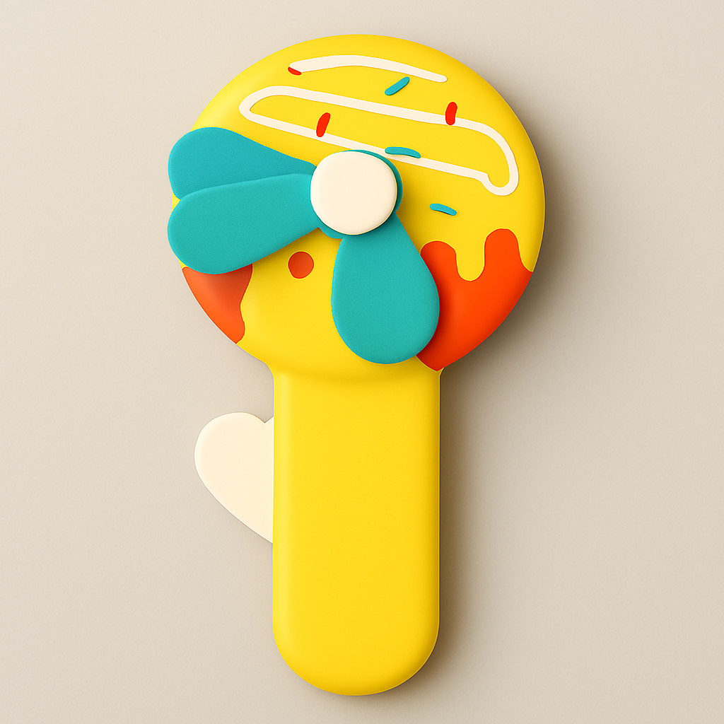 Handheld Donald Shape Toy Fan for Kids – Cute Cartoon Design, Safe Soft Blades, Portable Mini Fan for Summer Play & Cooling (Random Color) - Image 4