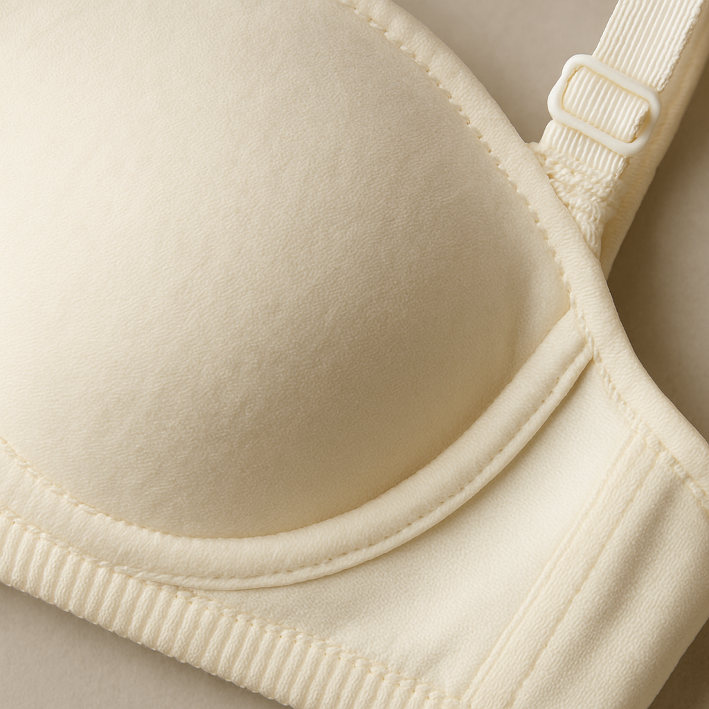 Cotton Light Padded Bra – Comfortable Everyday Wear, Plain Design (Sizes 32–42, Beige) - Image 2