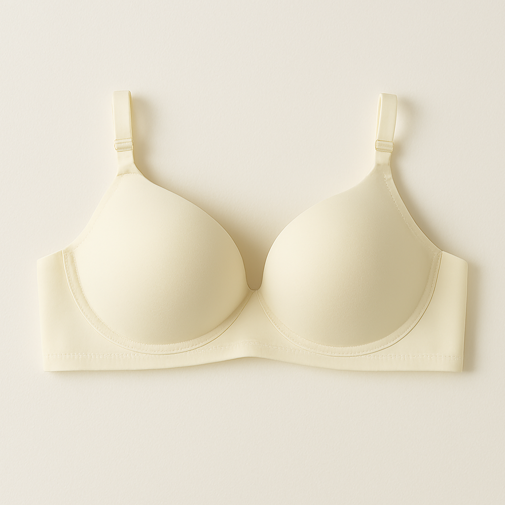 Cotton Light Padded Bra – Comfortable Everyday Wear, Plain Design (Sizes 32–42, Beige) - Image 4