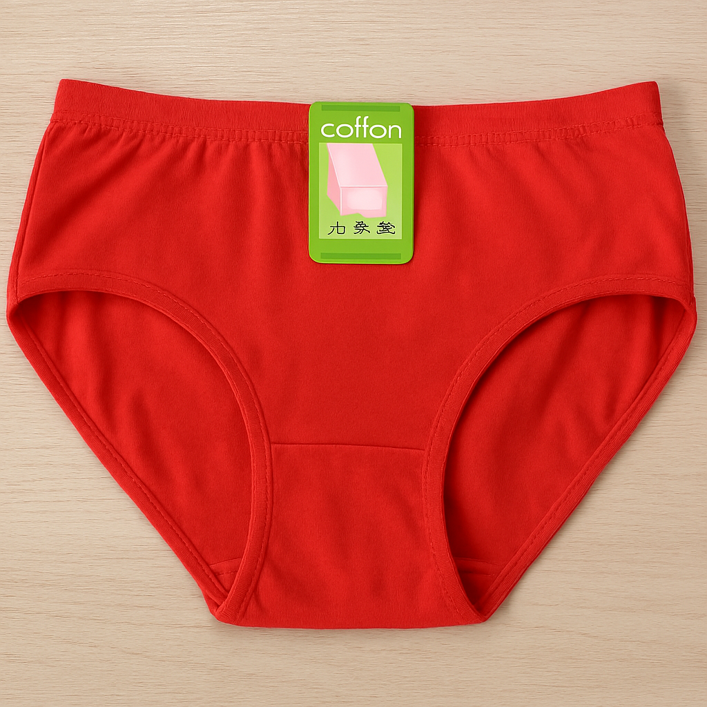 Jersey Plain Panty for Women – Soft & Comfortable Everyday Underwear, Lightweight and Breathable Lingerie in Red (1 Piece) - Image 2