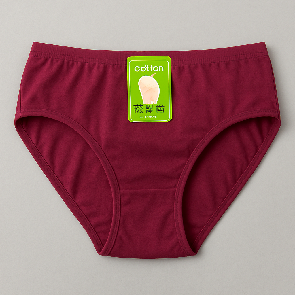 Jersey Plain Panty for Women – Soft, Lightweight & Comfortable Everyday Underwear, Breathable Jersey Fabric in Maroon - Image 3