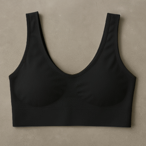 Ladies Air Bra – Soft Jersey Fabric, Plain Non-Padded Design, Comfortable & Lightweight Everyday Wear Lingerie in Black Color (Stretchable Size)