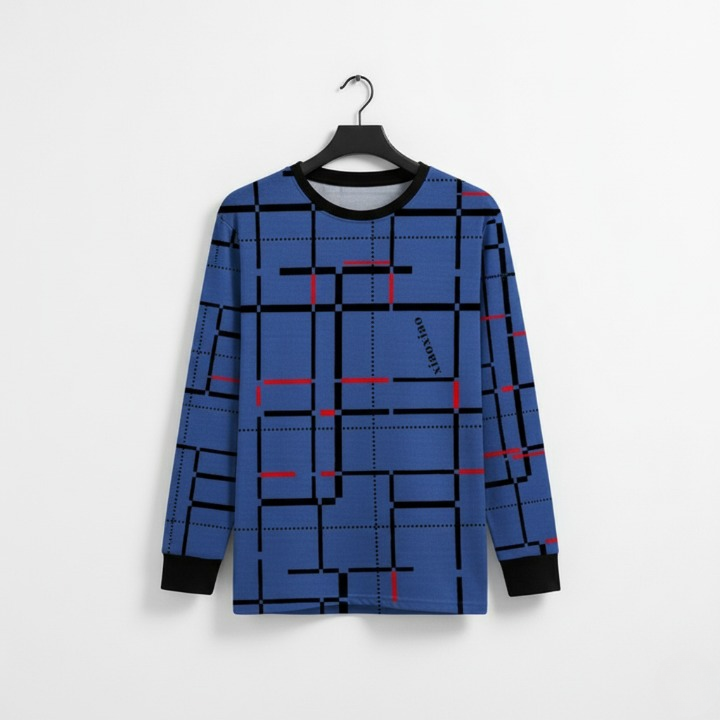 HY Boutique Lot Lining Screen Print Full Sleeve T-Shirt – Premium Quality, Smart Look, Good Stitching, Fashionable Design (Sizes M, L, XL) - Image 4